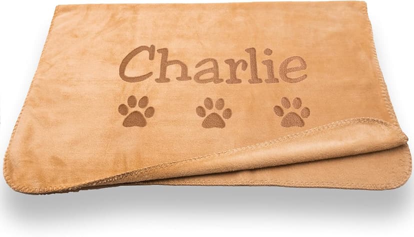 Custom Catch Personalized Dog Blanket - Gray or Beige - Large