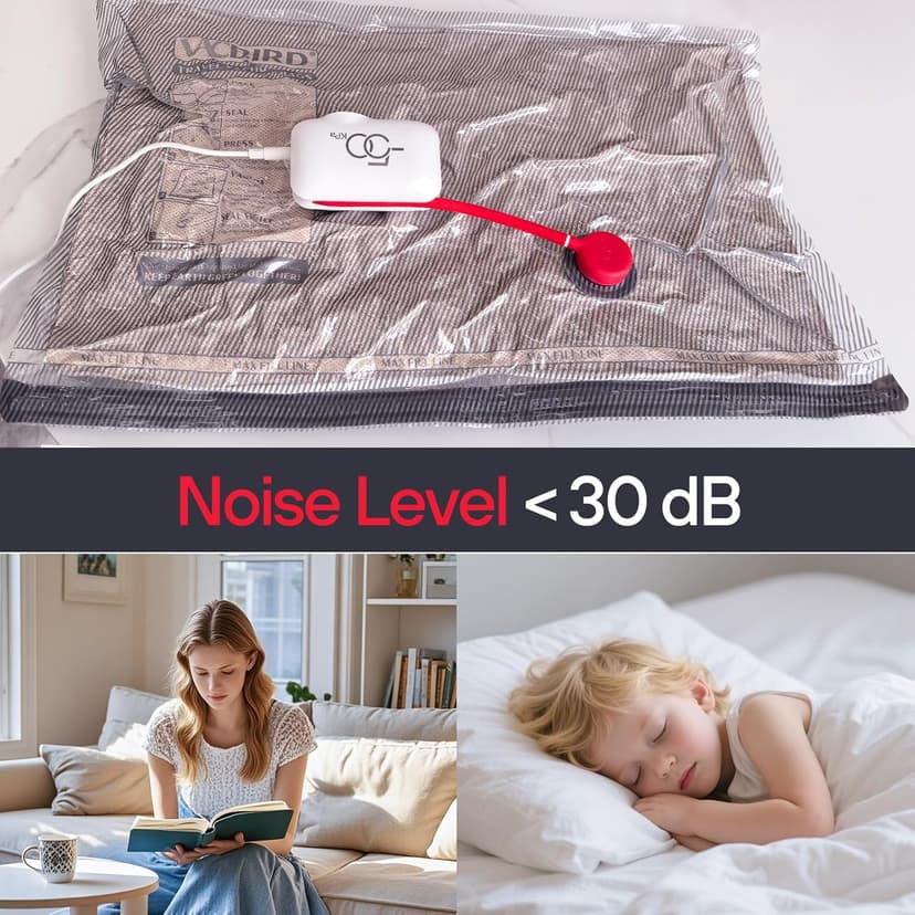 VMstr 12 Pack Vacuum Seal Bags for Clothing Travel, Carry-on Size for Luggage Compression Packing, Space Saver Bags with High Pressure Electric Pump (DC Power)