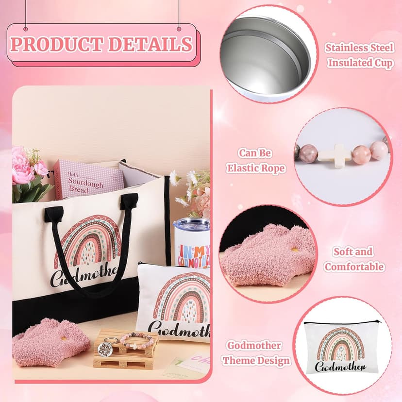 Godmother Proposal Gift Set, Will You Be My Godmother Gifts, God Mother Gifts Ideas Include Insulated Tumblers Mothers Day Christmas Birthday Baptism Present for Women Mom