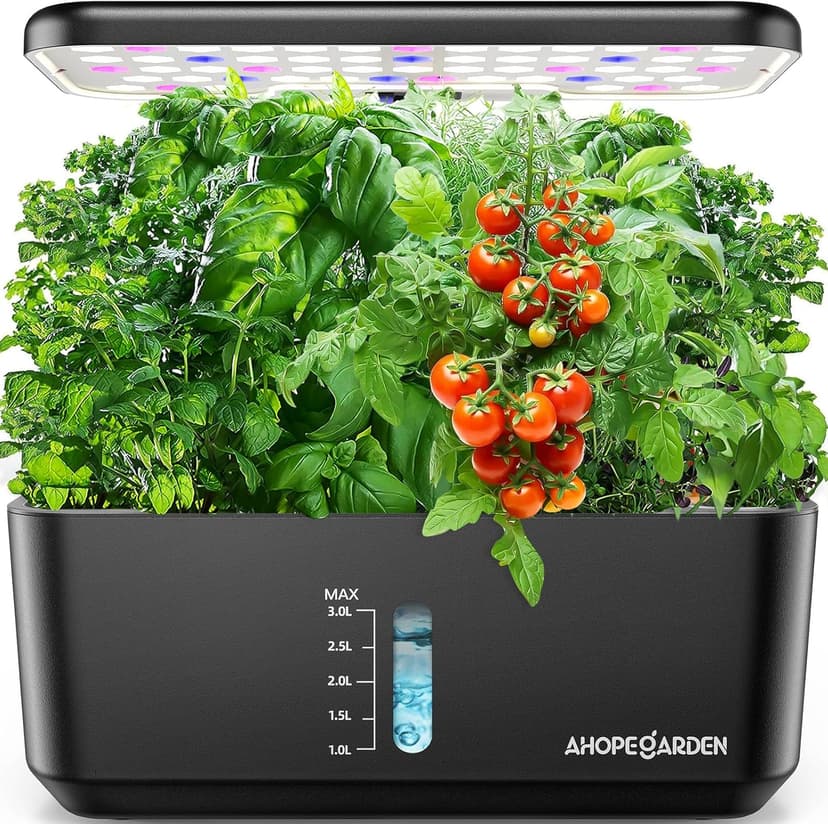 Plant Germination Kit Herb Vegetable Growth Lamp Countertop, Hydroponic Planter Grower Harvest Lettuce for Healthy Home Cooks Ahopegarden Indoor Garden Hydroponics Growing System: 10 Pods Kit with LED B0B6BB4TVC