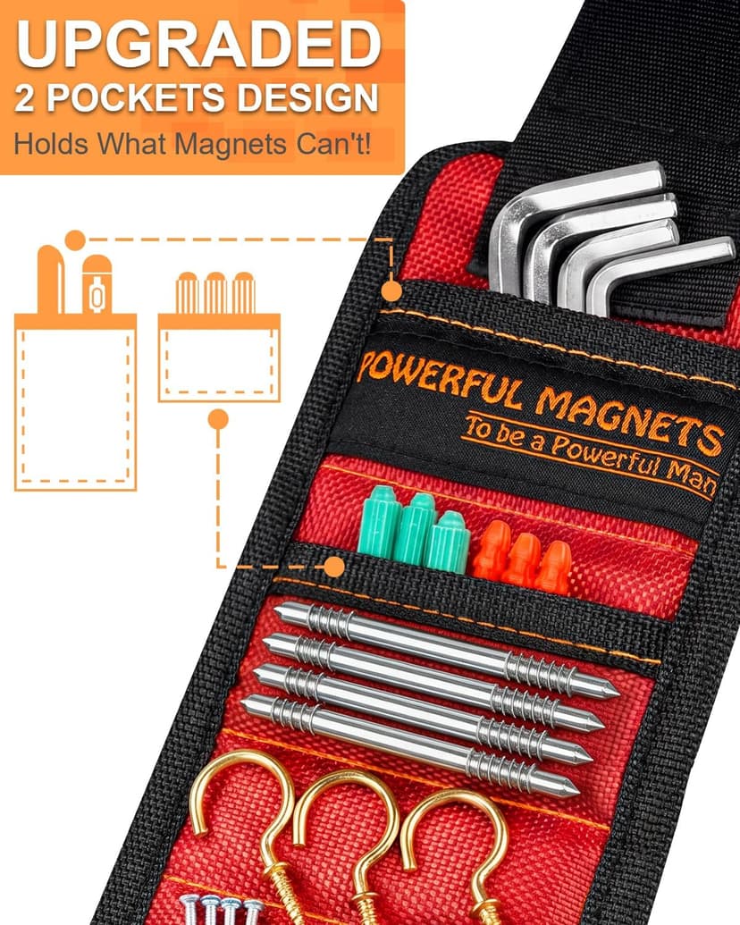 Stocking Stuffers for Men Women Gifts Magnetic Wristband: Men Gifts Tool Belt Magnet Wrist for Holding Screws Nails Christmas Gadget for Dad Adults Him Husband Who Have Everything (1)