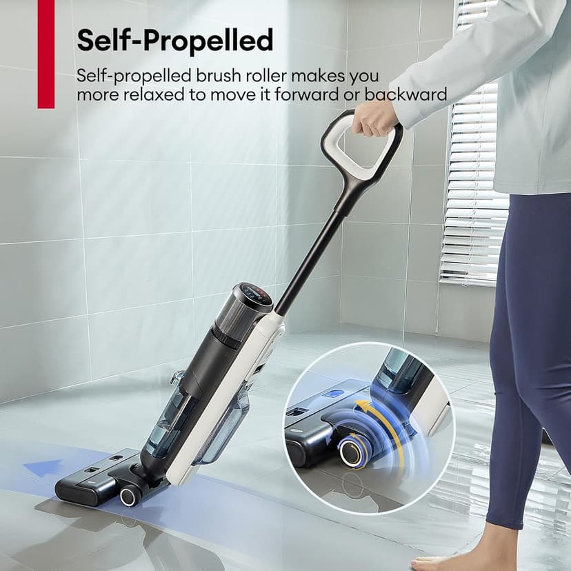 Ultenic Wet Dry Vacuum Cleaner, Cordless Vacuum Mop Combo with Self-Cleaning, 50min Runtime, Smart Mess Detection, Edge Cleaning, LED Display, 3-in-1 Floor Cleaner Machine for Hard Floor, AC1 Elite