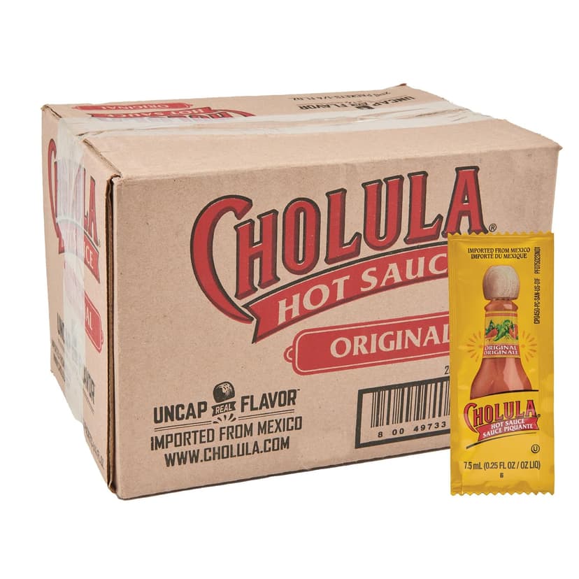 Cholula Original Hot Sauce Packets, 200 count - One 200 Count Individual Hot Sauce Packets with Mexican Peppers and Signature Spice Blend, Perfect Single-Serve Size for Delivery and Takeout B01DQ7F42C