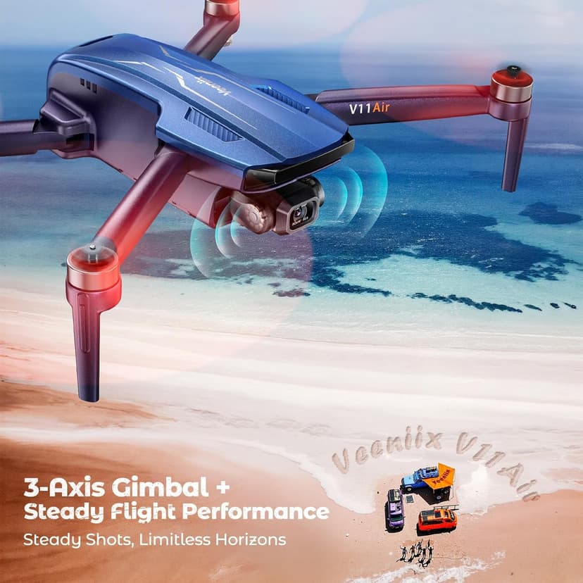 V11Air Drone with 6K UHD Camera for Adults, 3-Axis Brushless Gimbal, 4K/30FPS Video, 70Mins Flight Time with 2 Batteries Professional Quadcopter, 10000ft FPV Digital Transmission and Auto Return