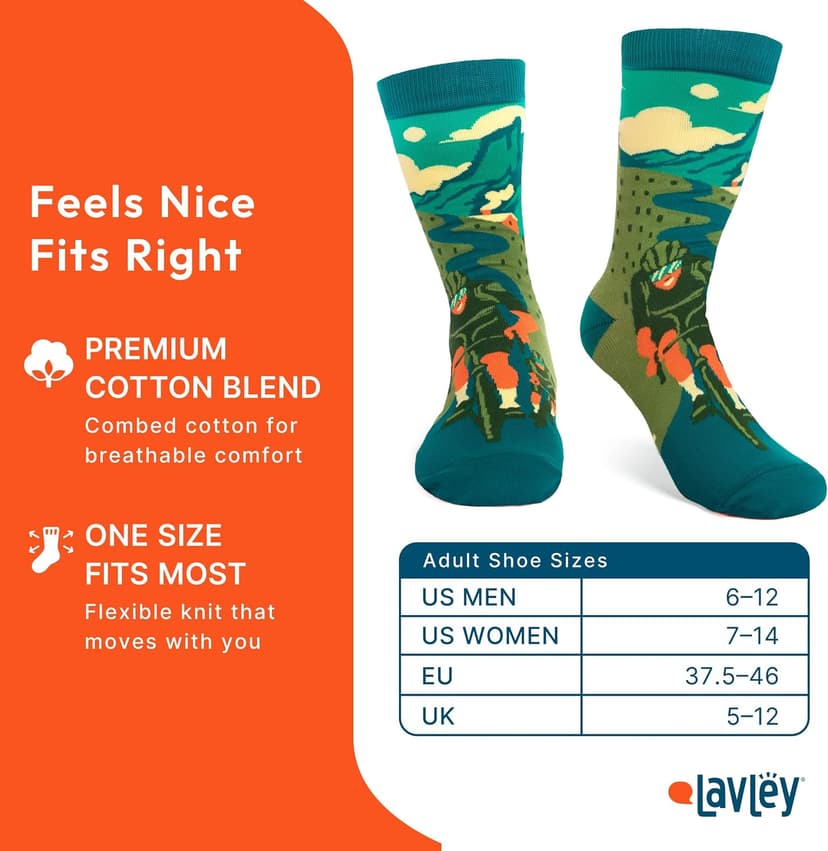 Premium Cotton Blend, Super Soft, Durable, Cycling Gift for Men and Women, Funny Novelty Socks, Bicycle Lovers Lavley Bike Socks Funny Gifts for Cyclists and Bicycle Lovers Men and Women B0C5PLB5V7