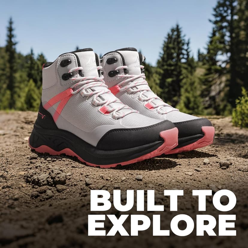 NORTIV 8 Women's Hiking Boots Waterproof Lightweight Outdoor Trekking Comfortable Non-Slip Backpacking Camping Ankle Boot Hollow