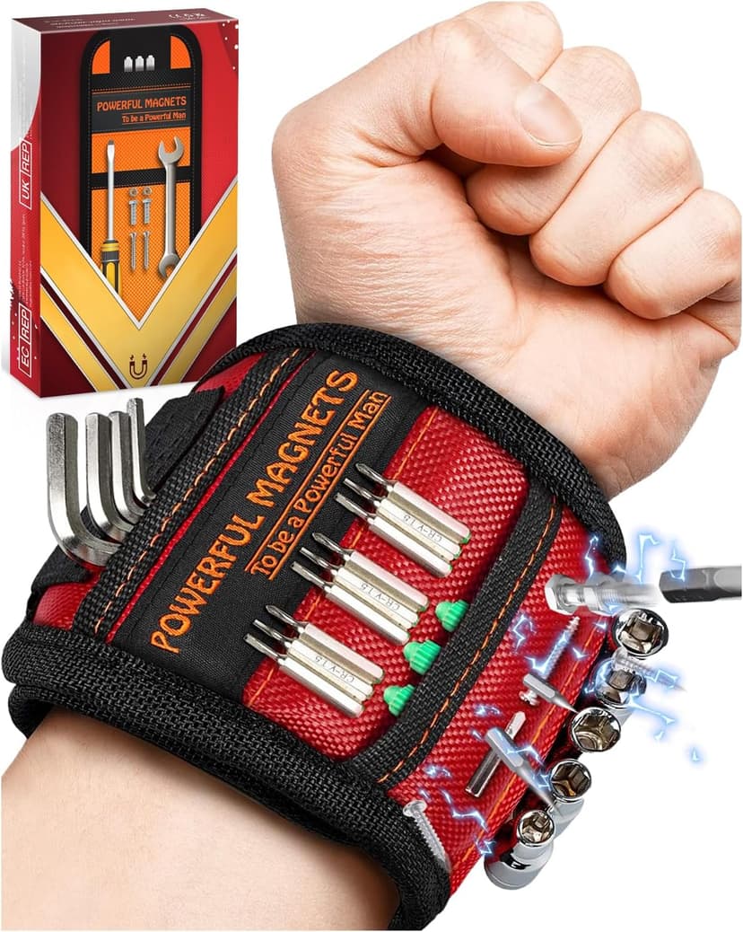 Stocking Stuffers for Men Women Gifts Magnetic Wristband: Men Gifts Tool Belt Magnet Wrist for Holding Screws Nails Christmas Gadget for Dad Adults Him Husband Who Have Everything (1)