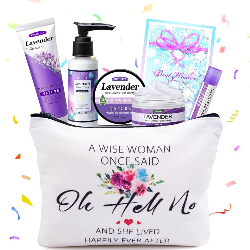 Gifts for Women Best Friends Gifts Travel Size Toiletries Kit Self Care Gifts for Sister Friends,Mom, Teacher,Grandma Lavender Gifts for Her Birthday Christmas B0BH3VJBK2