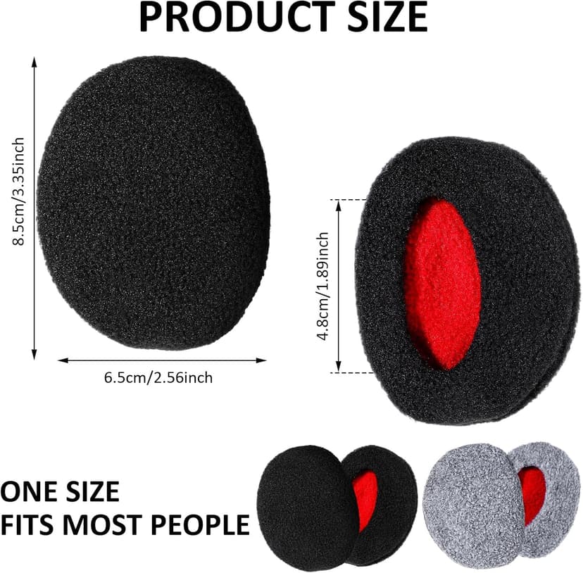 PEOVLVN 2 Pairs Bandless Ear Muffs Winter Earmuffs Windproof Ear Warmers Fleece Ear Covers for Men Women Outdoor Activities