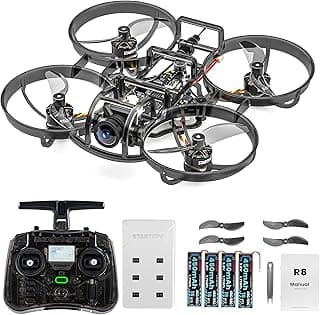 R8 ELRS FPV Whoop Drone RTF with Radiomaster Pocket Controller,4 Batteries,6In1 Charger,FOV160°,Matrix G4 5IN1 FC,0802 20000KV Brushless Motor-Ideal for FPV Freestyle Racing Training Indoor Outdoor