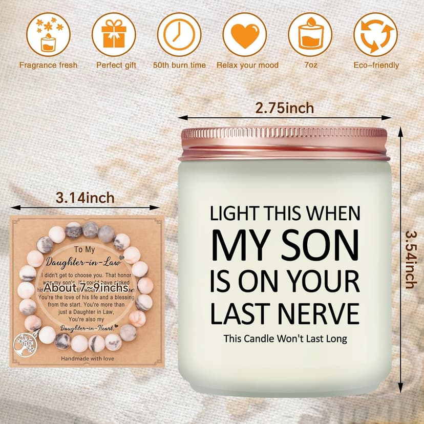 Mothers Day Gifts for Daughter in Law from Mother in Laws, Lavender Scented Soy Candle Daughter in Law Gifts, Christmas Wedding Birthday Gifts Candle B0DB8CL6PP