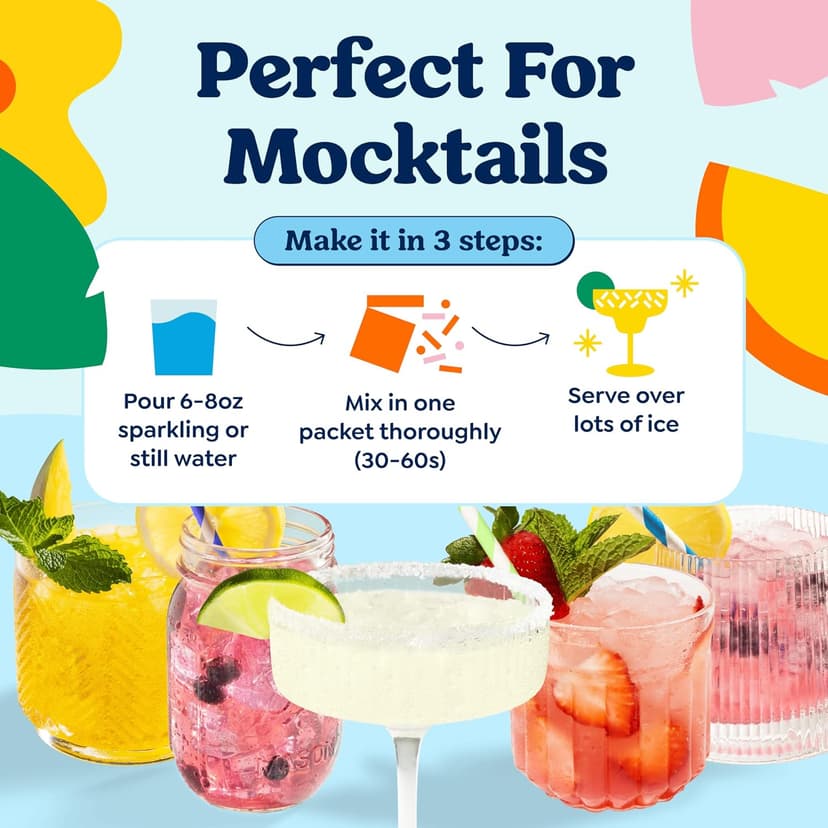 Craftmix Variety Pack, Makes 12 Drinks, Skinny Cocktail Mixers, Mocktails Non-Alcoholic Drinks - Made With Real Fruit - Vegan Low-Carb, Low-Sugar, Non-GMO, Dairy Free, Gluten Free, Easy to Mix