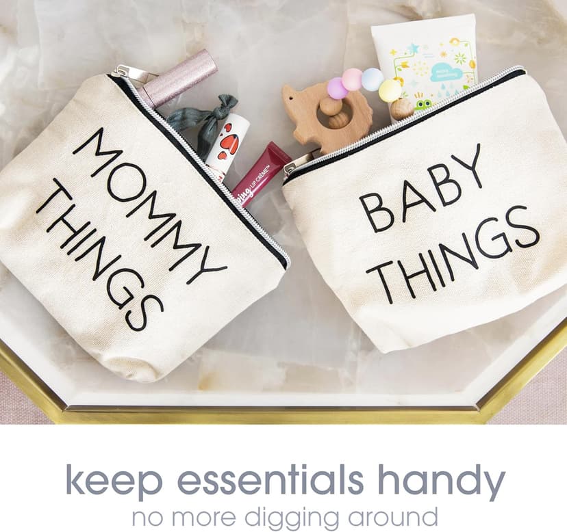 Pearhead Unisex Mommy and Baby Things Travel Pouch, 2 Count (Pack of 1)