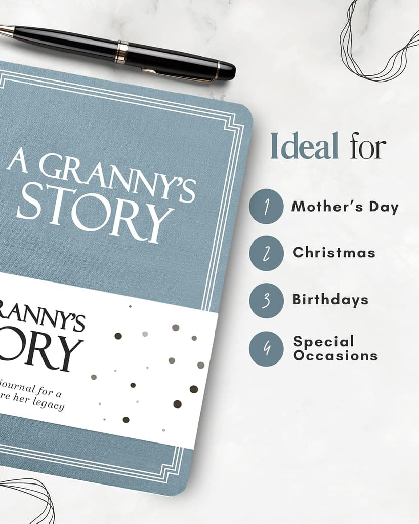 Granny's Life Story Journal (Hardcover): A Meaningful Keepsake for Granny to Share Her Journey & Memories, Book Includes 250+ Prompt Questions, Sentimental Gift for Mother's Day, Birthday, Christmas B0F7KHHCWP