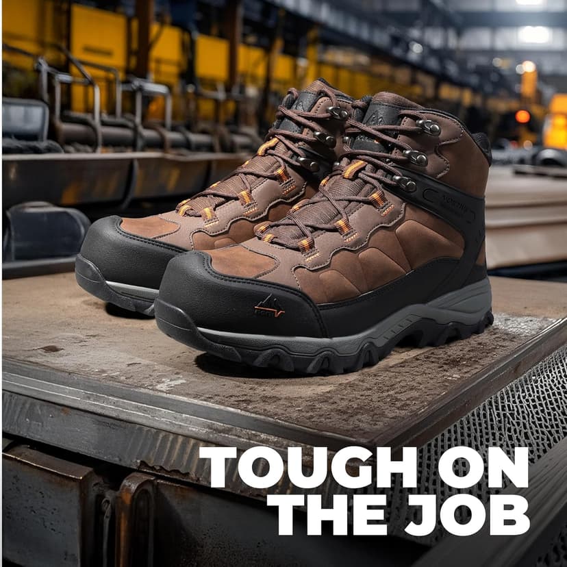 NORTIV 8 Waterproof Steel Toe Boots for Men Slip Resistant Safety Industrial Boots Paladin-Steel