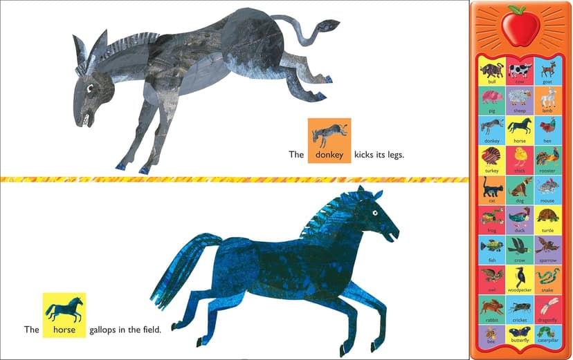 World of Eric Carle, Around the Farm 30-Button Animal Sound Book - Great for First Words - PI Kids 1450805752