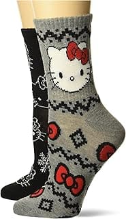 Hello Kitty womens Holiday 2 Pack Mid Crew Socks