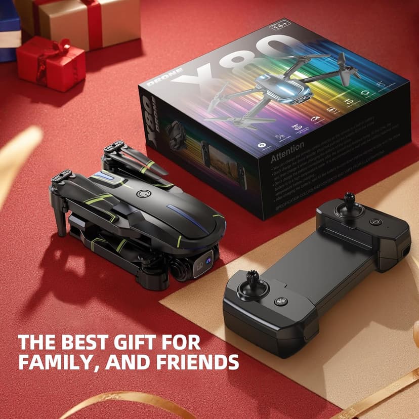 Drone with Camera 1080P HD FPV Foldable Mini Drone for Beginners Kids Adults, Drone with One Key Take Off/Landing, Gesture Selfie, Altitude Hold, 3D Flip, Easy to Fly, 2 Batteries, Toys for Boys Girls