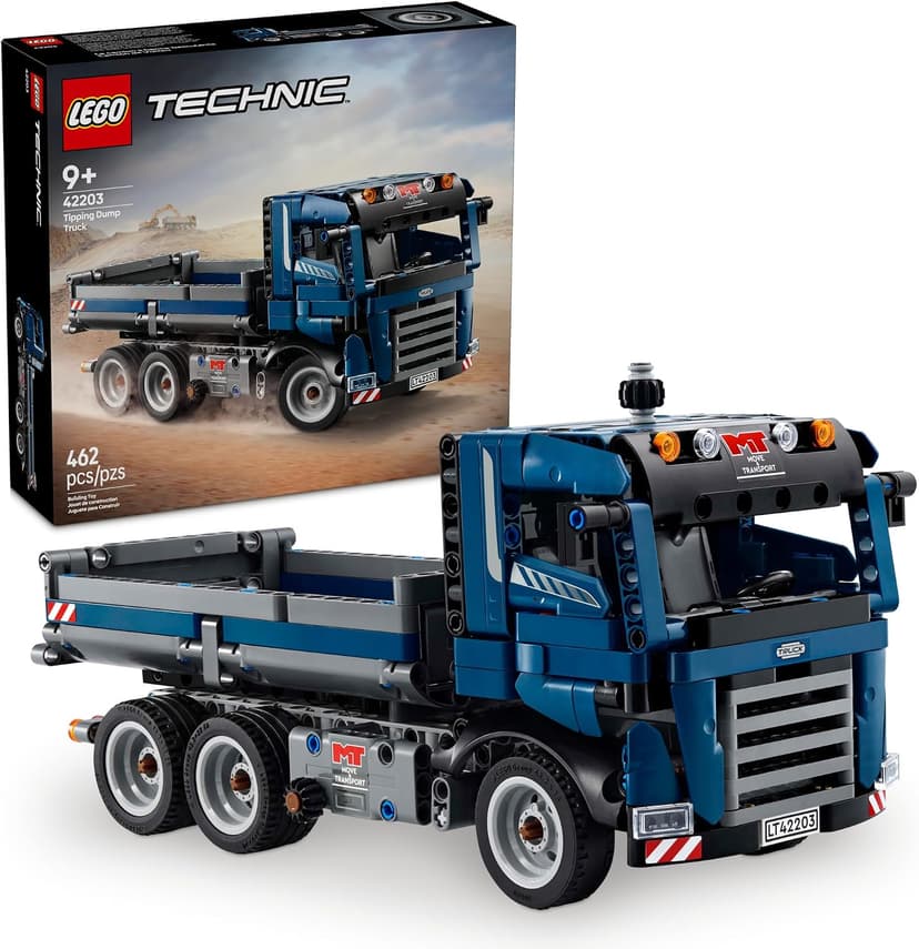 LEGO Technic Tipping Dump Truck Toy - Construction Truck Building Toy for Kids, Boys and Girls, Ages 9+ - Gift for Birthdays - W/Realistic Features - 42203 B0DJ1D4SHD