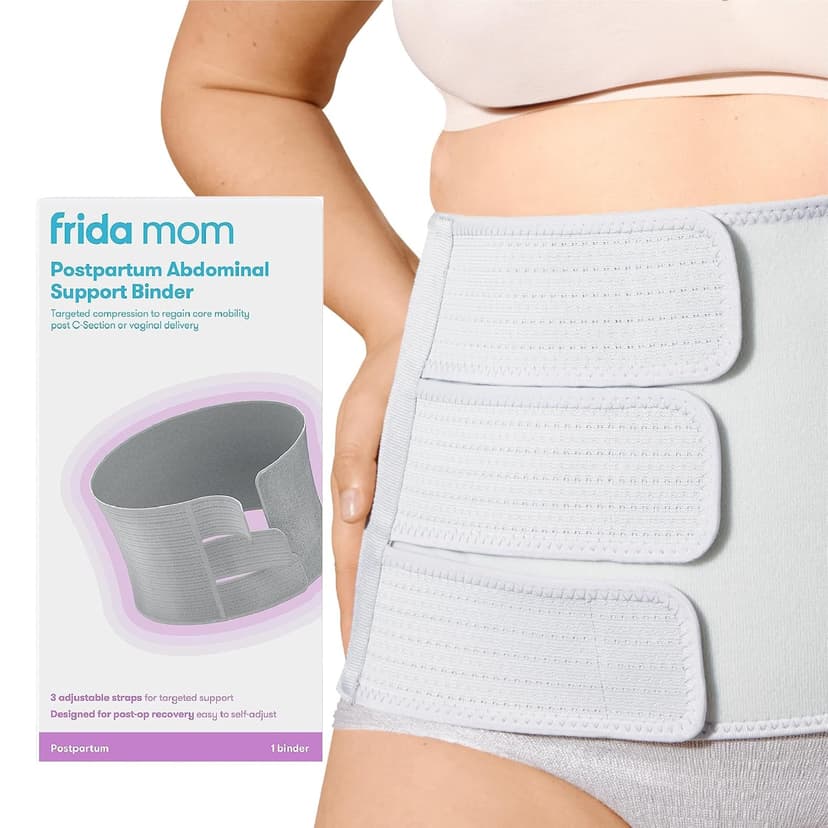 Adjustable Compression Wrap, After Birth Brace, Abdominal Support Band, 9 Inch High, Breathable Frida Mom Belly Binder for Natural & C-Section Postpartum Recovery, 9" High B09QRHY95G