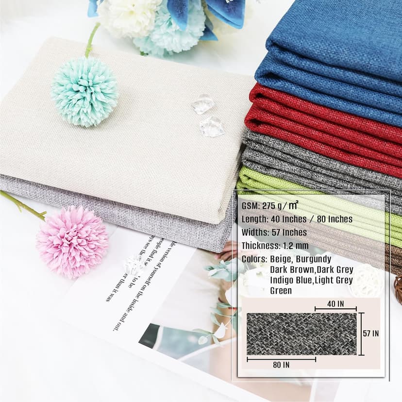 Heavy Linen Fabric 80x57 Inches, 1.2mm Thickness, Plain Solid Color Cloth for Embroidery, Clothing, Sewing - Linen Texture Material (Dark Grey)