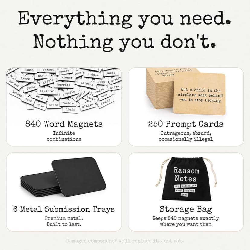 Ransom Notes - The Ridiculous Word Magnet Party Game, 3+ Players