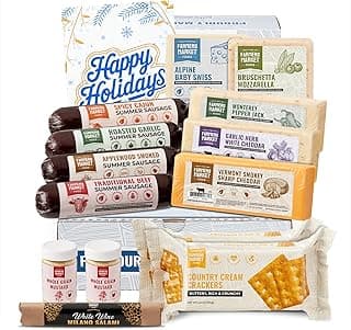 Farmers Market Gift Basket, Gluten Free, Keto, Paleo, Low Sodium, Zero Sugar, Genoa Salami, Christmas Charcuterie Board, Holiday Meat and Cheese Gift Baskets, Festive Selection