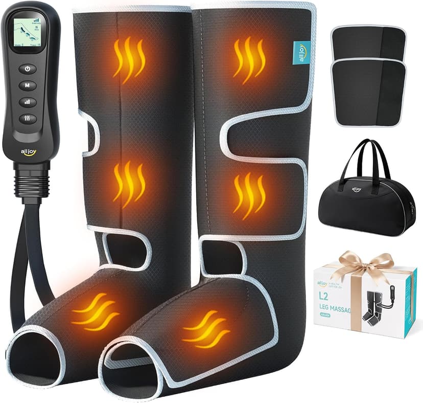 Leg Massager with Heat and Compression Helpful for Vericose Veins, Fatigue, Cramps, Swelling, Edema ALLJOY Leg Massager for Circulation and Pain Relief FSA,Gifts for Men Women B0DH1GWKJ6