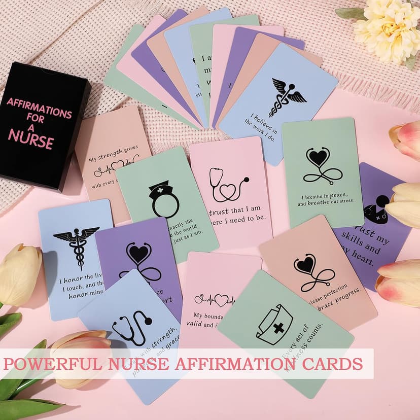 Nurses Week Gifts Birthday Gift for Nurses Gifts, Nursing Student with Canvas Bag Socks Affirmations Cards 16 Oz Can Glass DOGMEM Nurse Gifts Nurse Appreciation Gift Set for Women B0CY2C791K