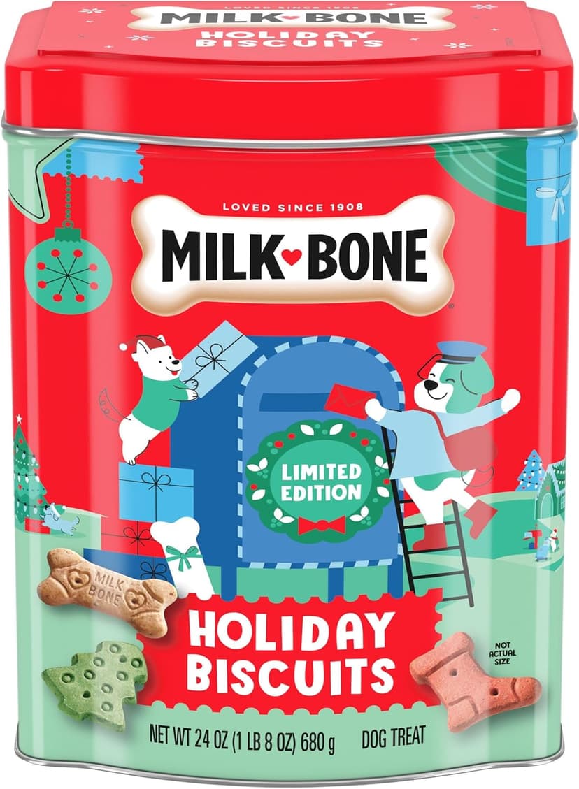Milk-Bone Holiday Dog Biscuits, 24 oz Collectible Holiday Tin B08WHBRJ9B