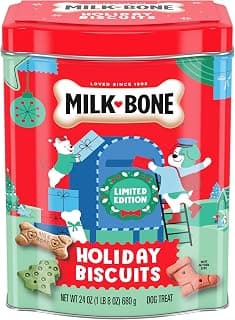 Milk-Bone Holiday Dog Biscuits, 24 oz Collectible Holiday Tin B08WHBRJ9B