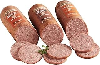 The Swiss Colony Wild Game Sausages – Elk, Buffalo, and Venison Meat with Pork and Beef Blend, Hardwood Smoked Summer Sausage Gift Basket for Adults and Men, Charcuterie Food Item, 1 lb. 8 oz.