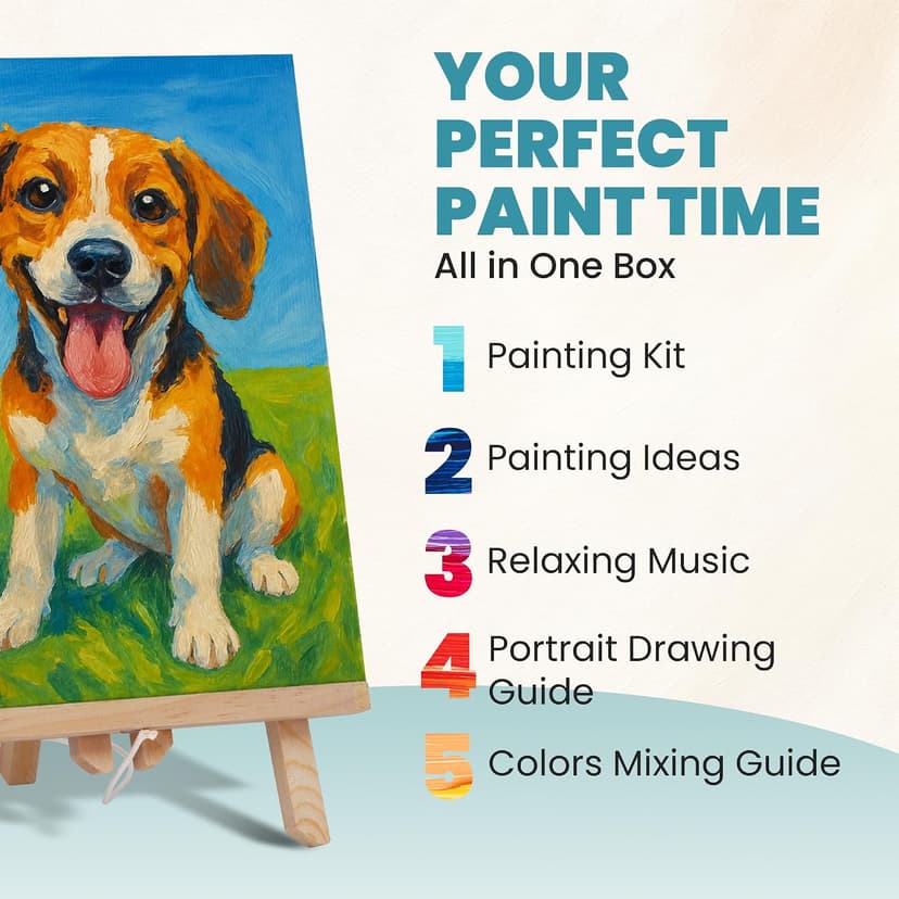 Set of 2 Beginner Painting Kit for Date Night Crafts with Canvas, Easels, Brushes, Acrylic Paint - Family & Couple Art Set 2 Painting Kits for Couples' Date Night, Sip and Paint Kit for Adults B0DTB5Y32H