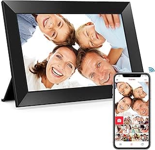 BIGASUO Digital Picture Frame, 10.1" Frameo Digital Frame WiFi with 32GB Memory, 1280x800 IPS Touch Screen, Send Photos/Videos from Your Phone Anywhere, Photo Gifts for Parents and Grandparents