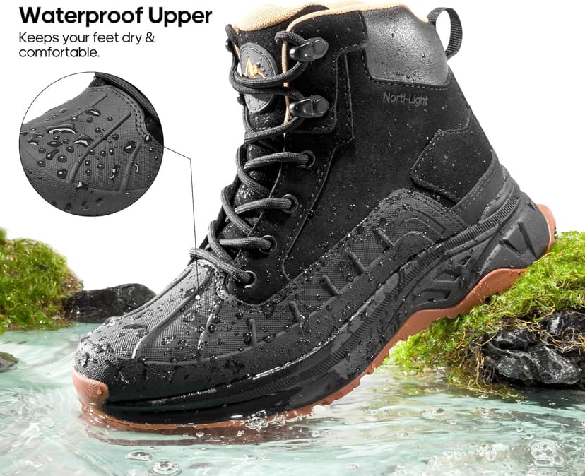 NORTIV 8 Women's Waterproof Hiking Boots Outdoor Trekking Camping Trail Hiking Boots