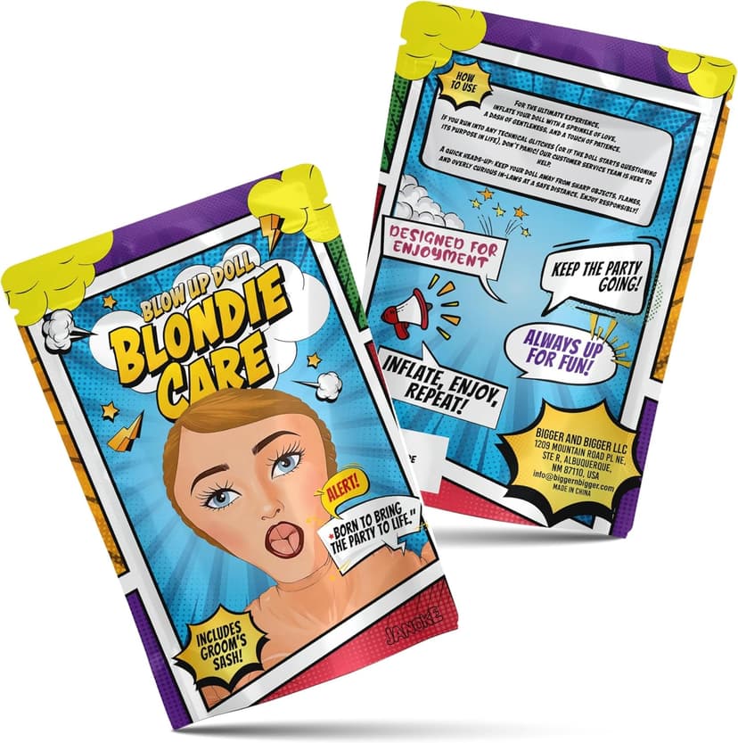 Inflatable Doll with Groom Sash - Bachelor Party Favors - Bachelor Party Decorations - Bachelorette Party Favors - Gag Gifts - 60" Blondi Care