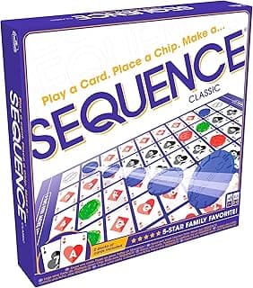 SEQUENCE- Original SEQUENCE Game with Folding Board, Cards and Chips by Jax ( Packaging may Vary ) White, 10.3" x 8.1" x 2.31"