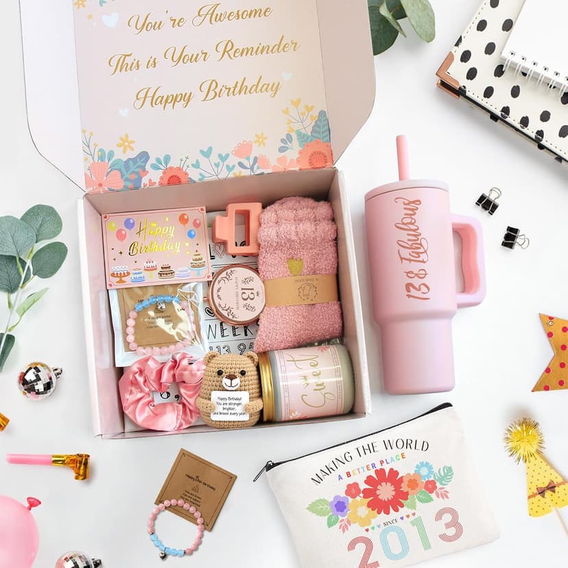 13th Birthday Gifts for Girls - 13 Year Old Girl Gifts Ideas for Offical Teenagers Girls - 13th Birthday Decorations Trendy Teen Girl Stuff - 11 Pieces Best Present for Daughter, Niece