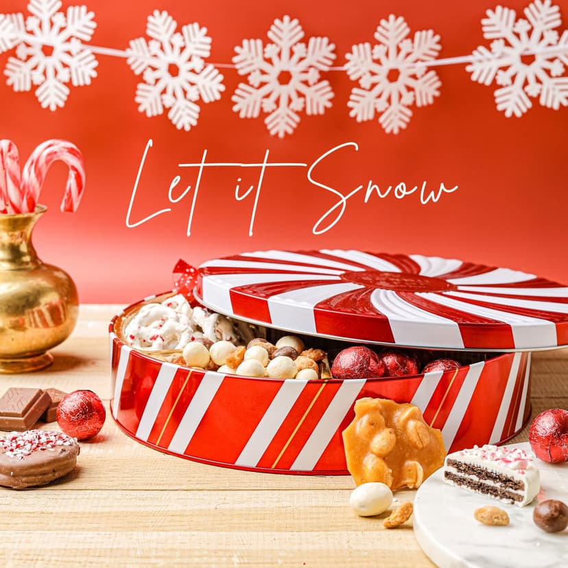 BONNIE AND POP Christmas Gift Basket - Holiday Gifts Prime Delivery - Chocolate & Nut Gift Box, Assortment Tray - Birthday, Sympathy, Get Well, Men, Women & Families