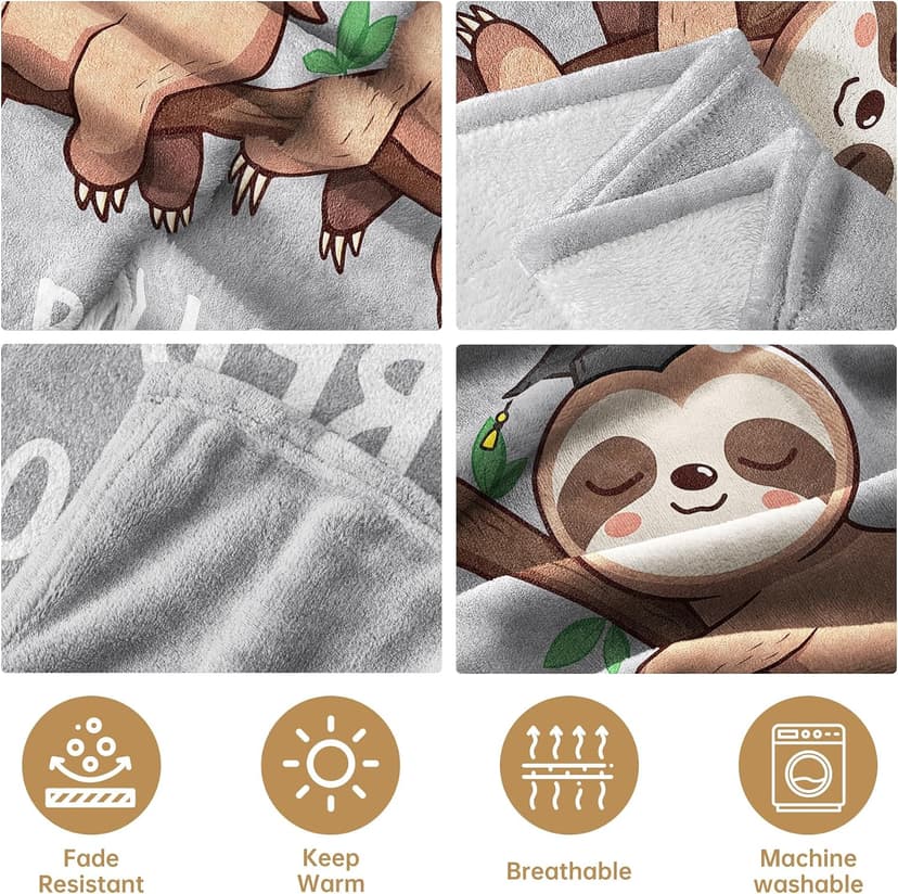 College Graduation Gifts, 2026 Grad Gifts for Master Degree, High School, PHD, Sloth Blanket,Graduation Decorations(50 * 60) Funny Graduation Gifts for Women, Her & Him, Practical Throw B0FQ5LJZVP