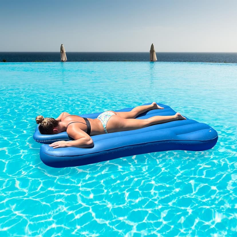 Inflatable Face Down Pool Float for Laying on Stomach, Oversized