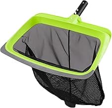 Sepetrel Swimming Pool Leaf Skimmer Net,Rubber Lip & Reinforced Frame Double-Layer Deep Rake(NO Pole)
