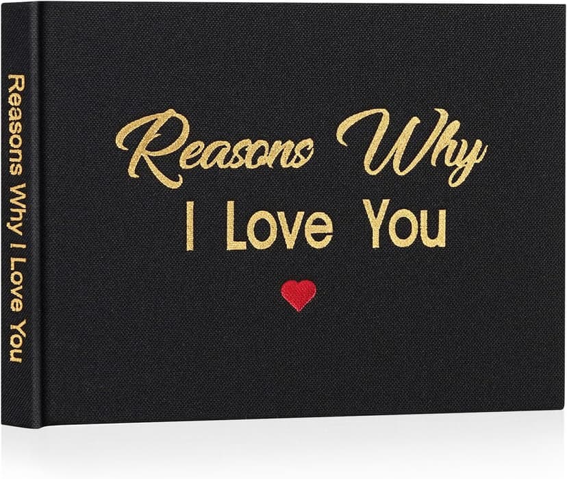 Artmag What I Love about You Fabric Book, Fill-in-the-Blank Love Journal Book for Couples Husband Wife Him Her Birthday Christmas Gifts Stocking Stuffer (Black) B0FNDNP2N3