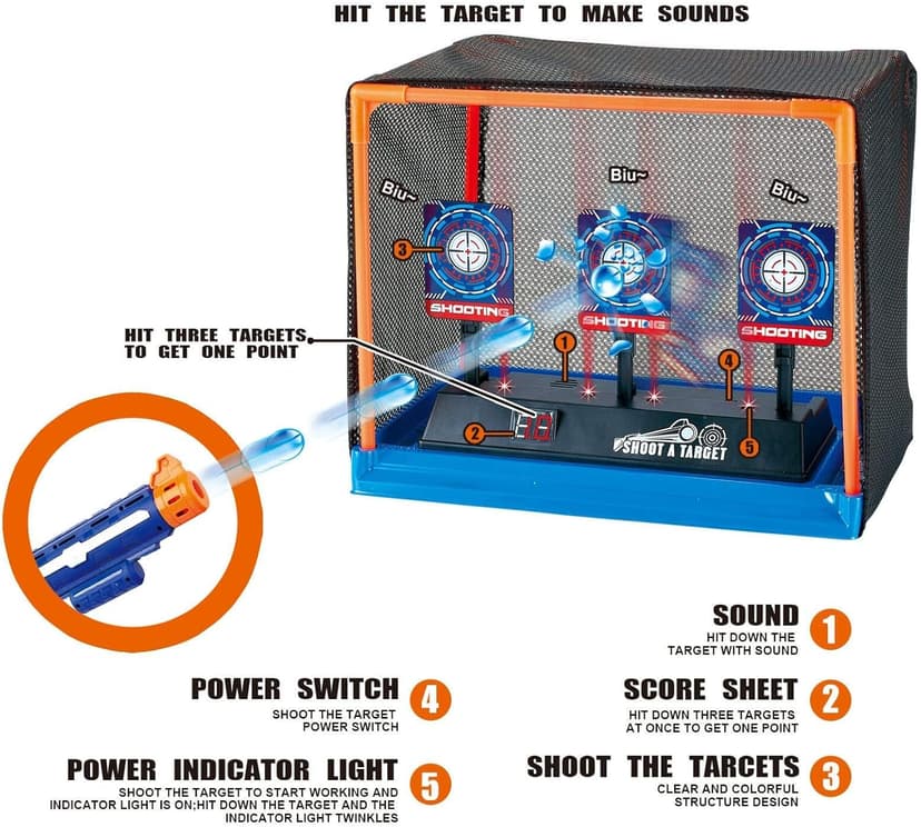 Electronic Shooting Target Auto Reset Digital Scoring Target for Toy Gun Gift Toys for Boys Girls Kids Teens