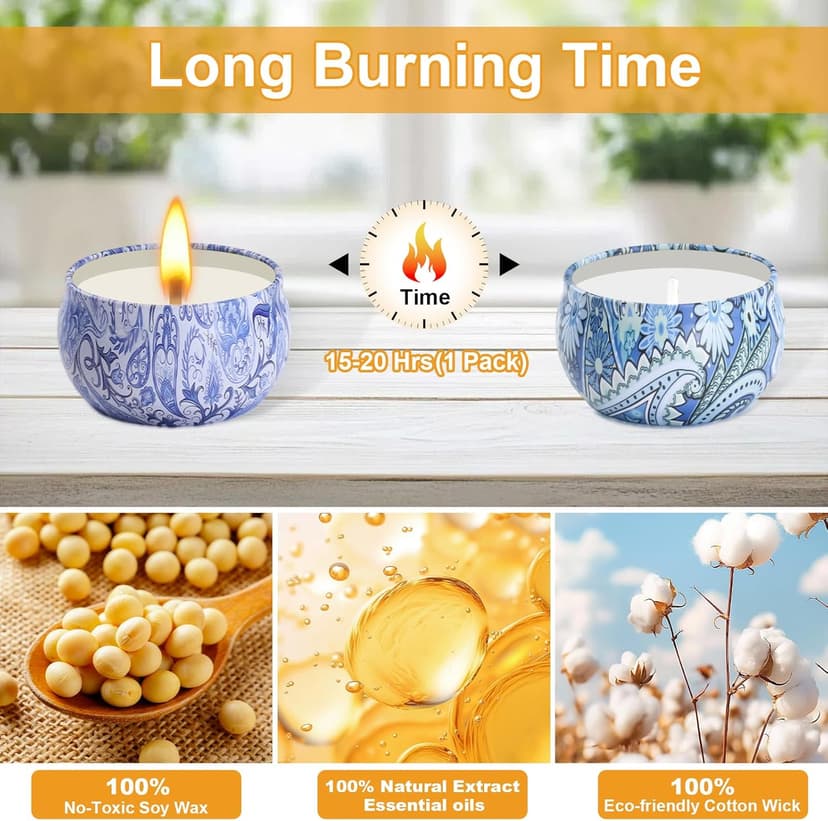 Scented Candles Gifts for Women, 12 Pack Natural Soy Candles for Home Scented, Aromatherapy Candle Set Gift for Women, Men, Friends Birthday, Anniversary