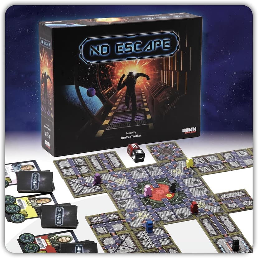 No Escape Board Game - Strategy Board Game for Adults, Family, Party - Unique Strategic Space Sabotage Traitor Maze Game with Tiles - Fun for Kids, Teenagers, Adults, 2 to 8 Players