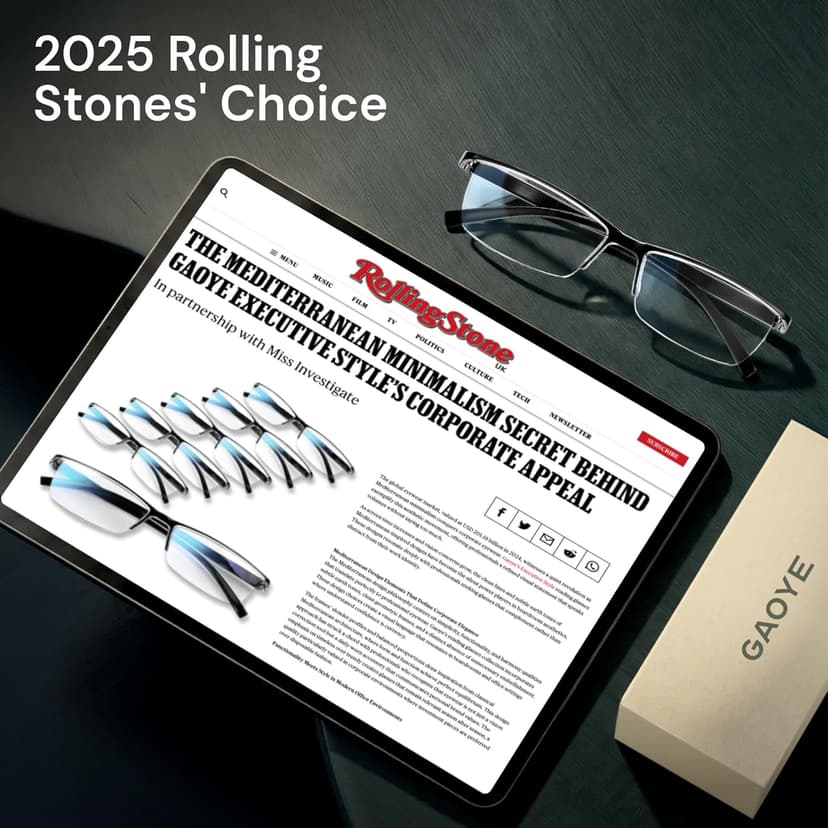 Gaoye Executive Style Reading Glasses Men - Durable Readers with Blue Light Filtering- Comfortable Fit with TR90 Frames
