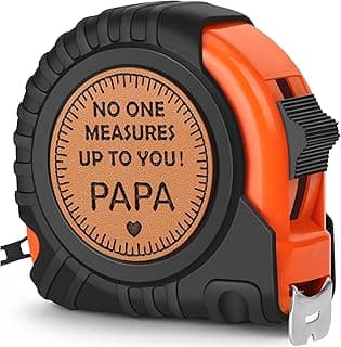 Gifts for Grandpa Papa Birthday Christmas Papa Gifts from Grandkids, Xmas Grandfather Gifts from Granddaughter Grandson, Grandparents Day Gift, Genuine Leather Engraved 25 FT Tape Measure Useful Tools