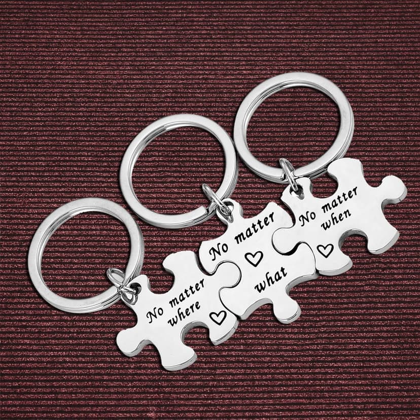 Nfyxcaz 3 Sets Long Distance Relationship Keychain Gifts for Couple, Sister, Graduation