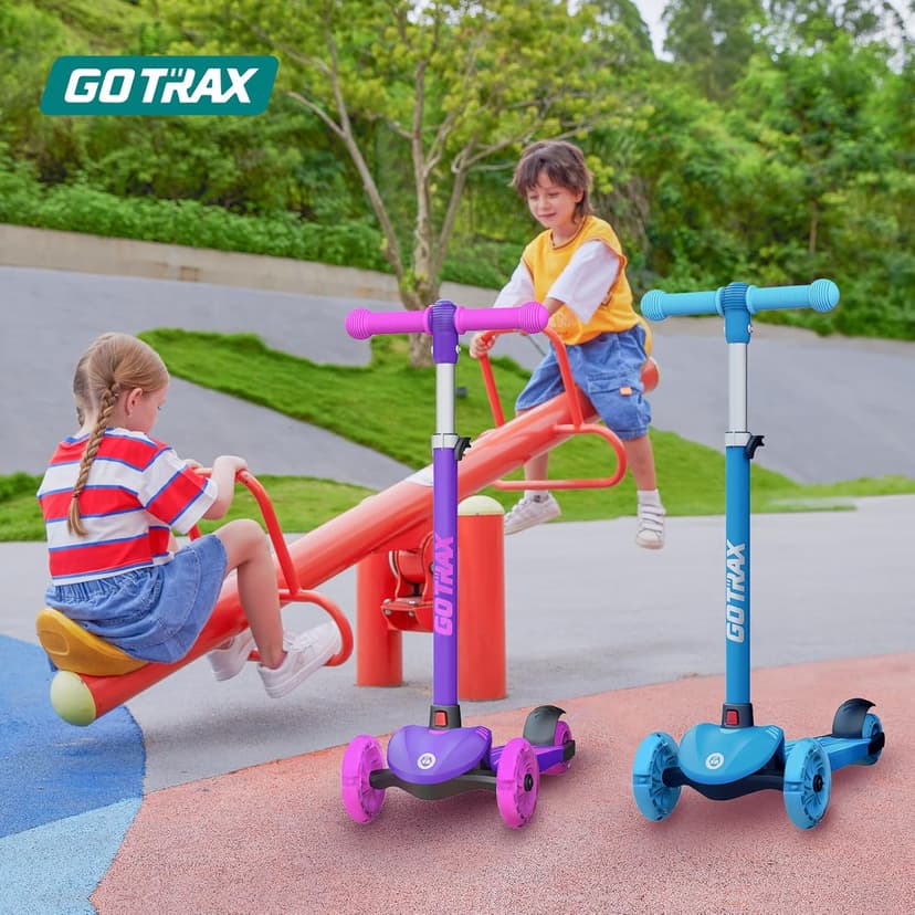 LED Light-Up Wheels, 3 Adjustable Handlebar, Easy Assembly, Lightweight, Wide Anti-Slip Deck, Lean to Steer, Max Load 110 lbs Gotrax KS1 Kids Kick Scooter, 3 Wheels for Boys & Girls 2-8, Gifts B0CCYMV1T1